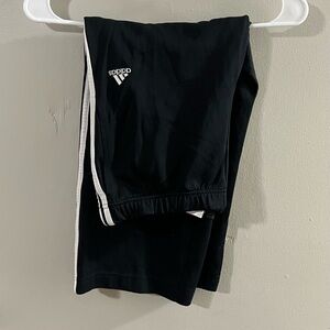 Adidas Women’s Capri Track Pants Black White Stripe Athletic